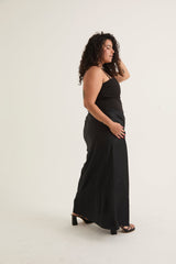 Corset Top With Removable Straps | Black & Citrus