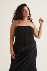 Corset Top With Removable Straps | Black & Citrus