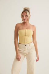 Corset Top With Removable Straps | Black & Citrus