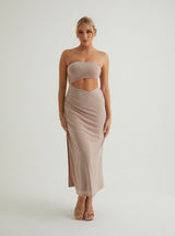 Waist Cut Out Midi Dress | Crystal & Mint