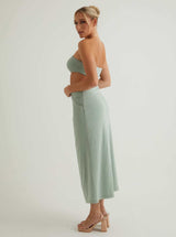 Waist Cut Out Midi Dress | Crystal & Mint