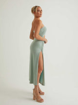 Waist Cut Out Midi Dress | Crystal & Mint