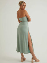 Waist Cut Out Midi Dress | Crystal & Mint
