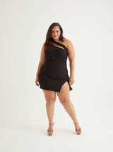 One Shoulder Cut Out Mini Dress | Cowgirl Print & Black