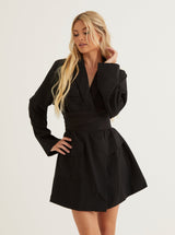 Wrap Blazer Dress | Blush, Black & Cream