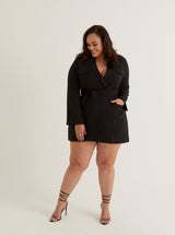 Wrap Blazer Dress | Blush, Black & Cream
