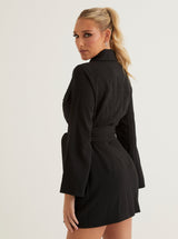 Wrap Blazer Dress | Blush, Black & Cream