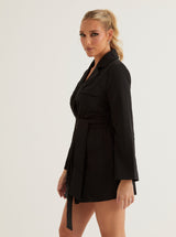 Wrap Blazer Dress | Blush, Black & Cream