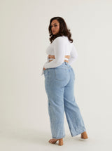 Front Twist V Neck Crop Top | White & Sage