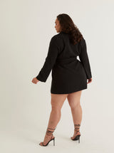 Wrap Blazer Dress | Blush, Black & Cream