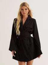 Wrap Blazer Dress | Blush, Black & Cream