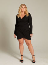 Draped Wrap Mini Dress | Meadow & Black