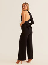 Single Sleeve Square Neckline Jumpsuit | Black