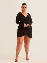 Draped Wrap Mini Dress | Meadow & Black